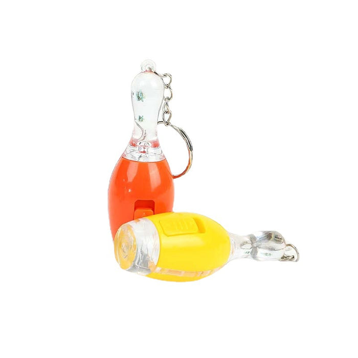 wholesale keychain pvcLED luminous plastic bowling ball JDC-KC-JiuEn003