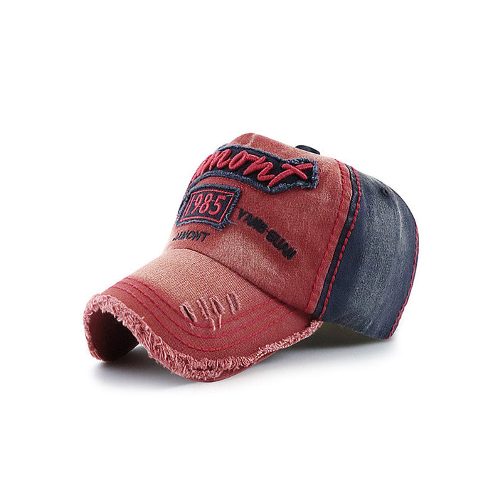 Wholesale Washed Baseball Letter Embroidered Sunshade Anti-snoring Hat Distressed Hole JDC-FH-YGuan005