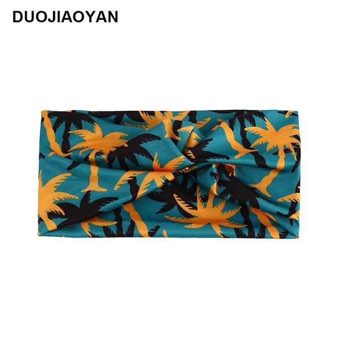 Wholesale Color Printed Stretch Sports Headband Tie Dye Cross JDC-HD-Jiaoy003