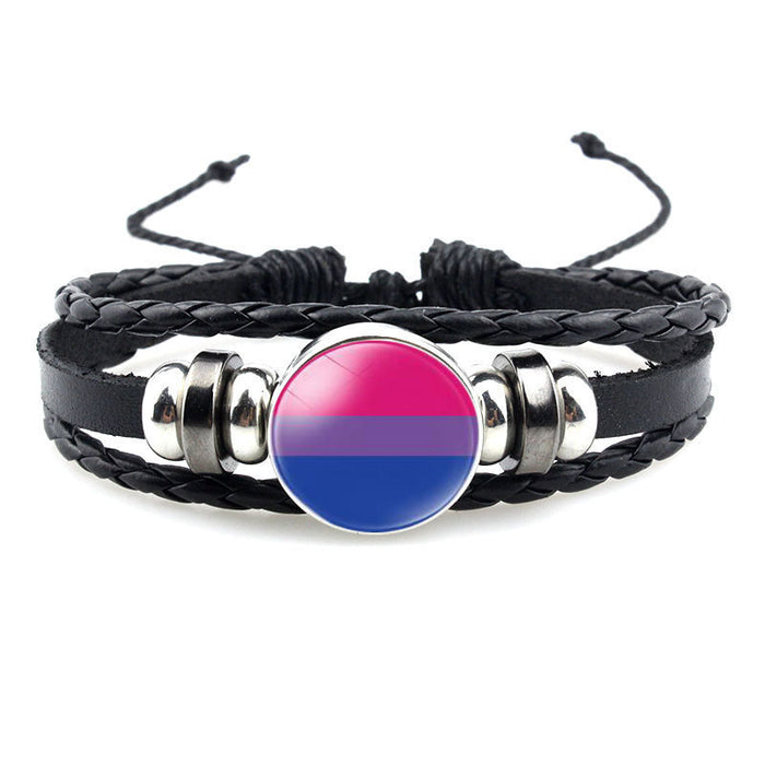 Wholesale LGBT Gay Pride theme gem bracelet handmade beads JDC-BT-HanM002