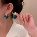 Jewelry WholesaleWholesale green love earrings retro 925 silver needle niche earrings JDC-ES-HanK001 Earrings 韩蔻 %variant_option1% %variant_option2% %variant_option3%  Factory Price JoyasDeChina Joyas De China