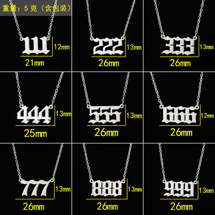 Wholesale Necklaces Stainless Steel Angel Lucky Numbers JDC-NE-SS026