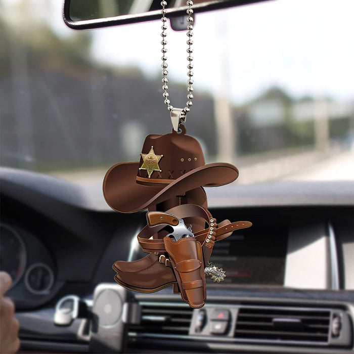 Wholesale Keychain Acrylic Western Cowboy Hat Boots Pendant MOQ≥3 JDC-KC-ZanA001