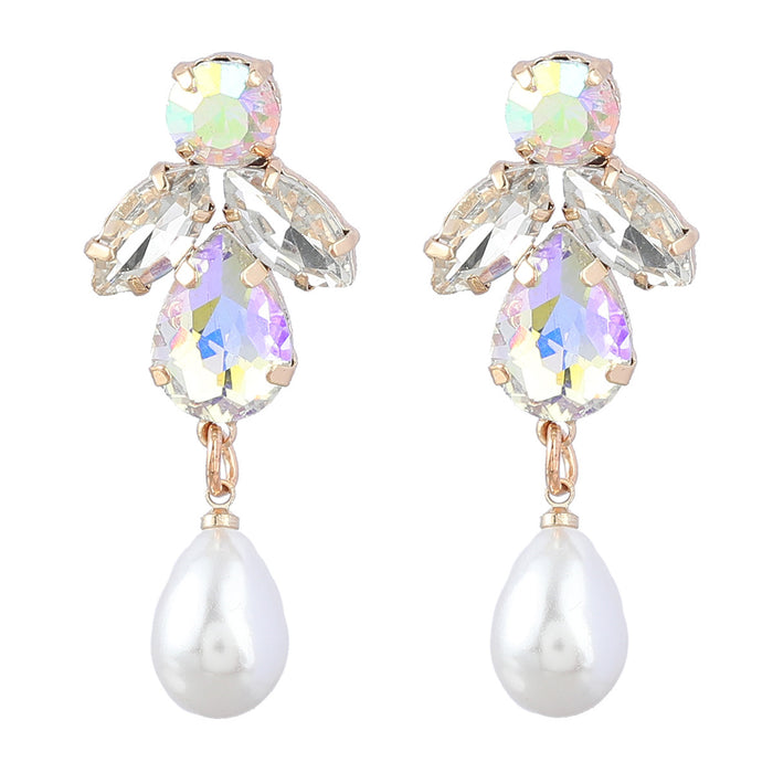 Wholesale Earrings Alloy Diamond Imitation Pearl JDC-ES-JL1050