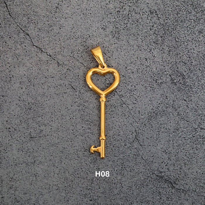 Wholesale Titanium Steel Vintage Heart Pendant DIY JDC-PT-QianJ003