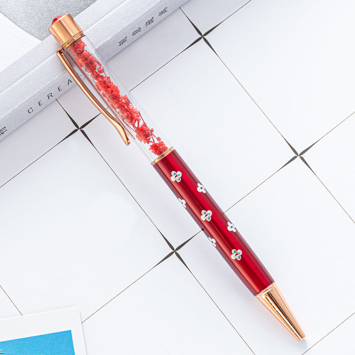 Pen de bolígrafo de flores secas de plástico al por mayor JDC-BP-Huah103