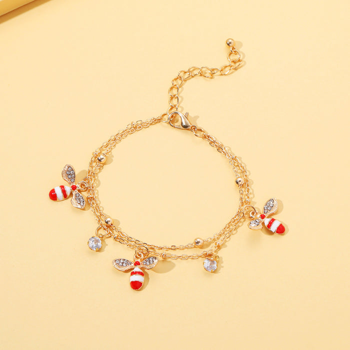 Wholesale metal dripping oil diamond butterfly bracelet design is small MOQ≥2 JDC-BT-JuYao001