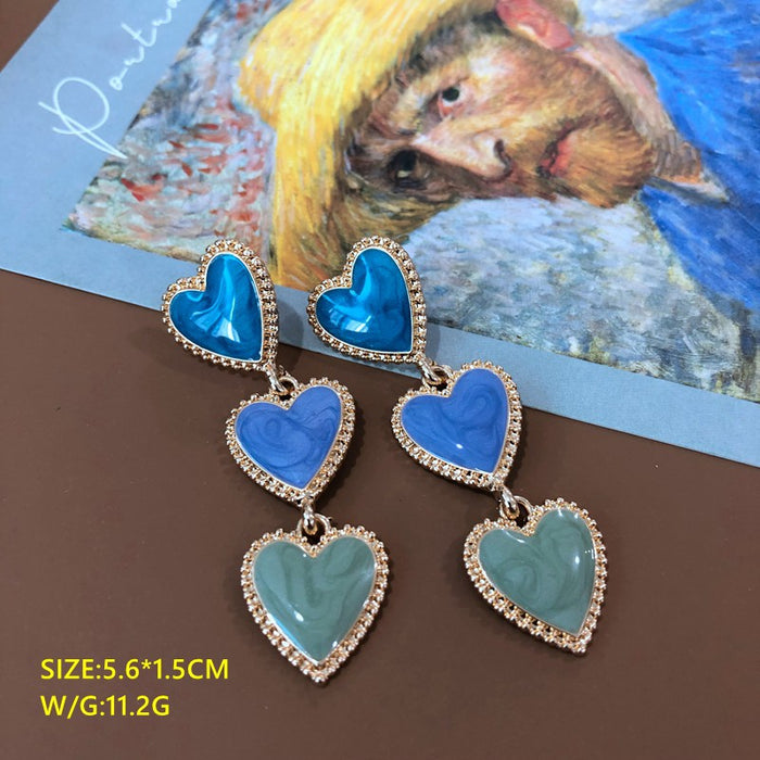 Wholesale Earrings Alloy Middle Ages Mystic Blue Color Byzantine Style JDC-ES-OML002