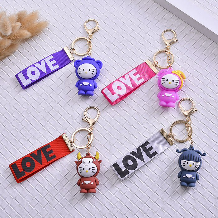 Wholesale twelve constellation cartoon 3D doll keychain MOQ≥2 JDC-KC-HYang003