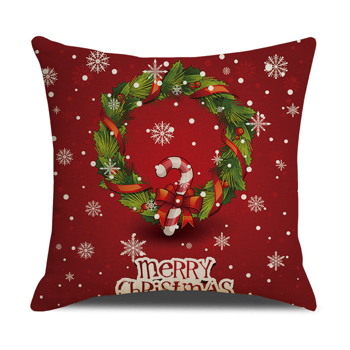 Wholesale Christmas Printed Elk Throw Pillowcase MOQ≥2 JDC-PW-Xiangren009