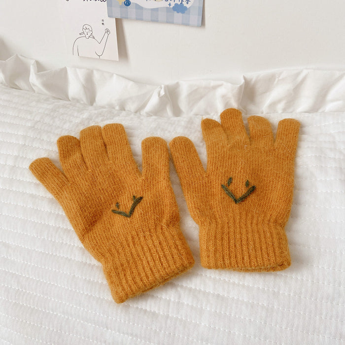 Wholesale Gloves Knitted Cute Smiley Full Finger JDC-GS-YuNuo010