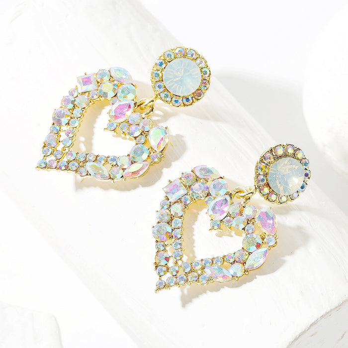 Wholesale Earrings Alloy Exaggerated Love Full of Diamonds JDC-ES-ManY027