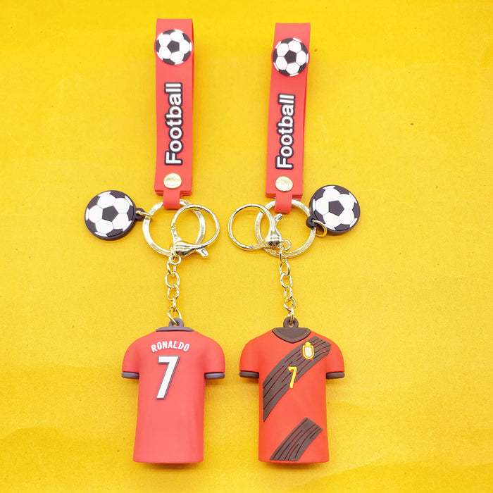 Wholesale Keychains PVC Hardware Cute Cartoon Football MOQ≥2 JDC-KC-LiangQ005