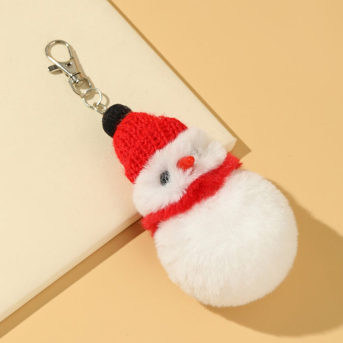 Keychains al por mayor Faux Fur Christmas Snowman MOQ≥2 JDC-KC-WENJ020