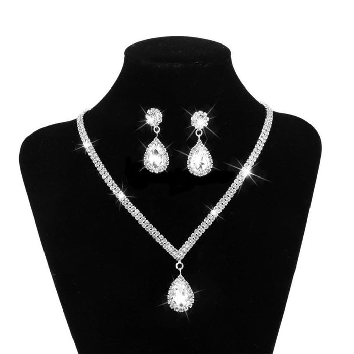 Wholesale Necklace Rhinestone Bridal Necklace Earrings JDC-NE-MoS004