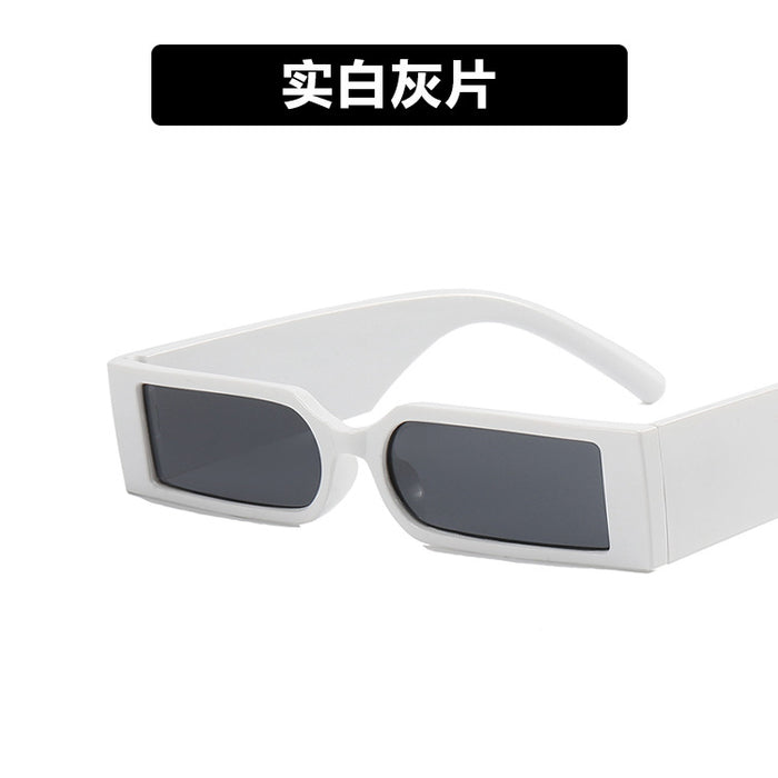 Wholesale Sunglasses Resin Square Narrow Flat Hip Hop JDC-SG-BKL001