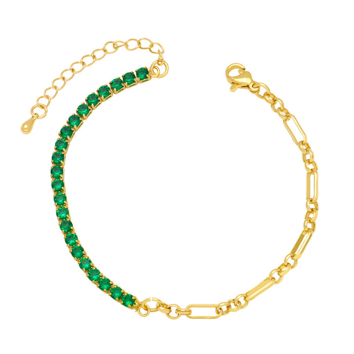 Wholesale zircon asymmetric stitching bracelet for women JDC-BT-AS140