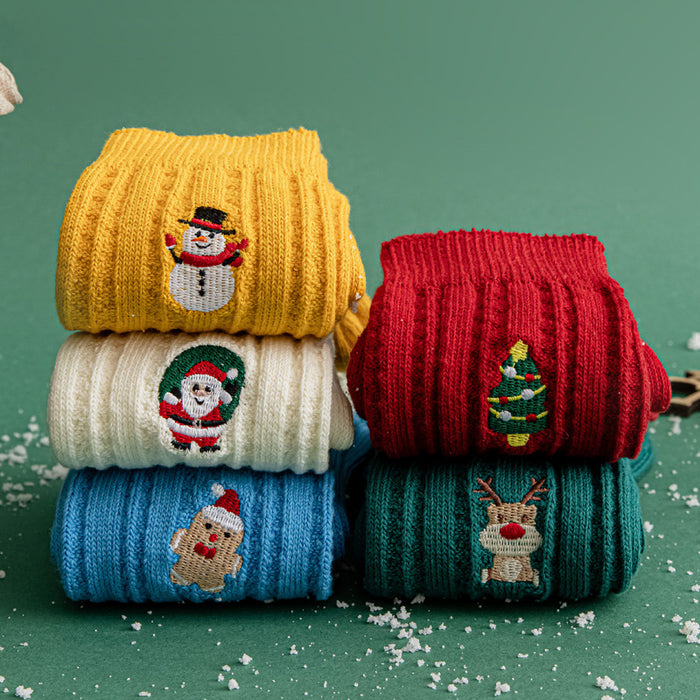 Wholesale Sock Cotton Mid Tube Christmas Cartoon Cute MOQ≥2 JDC-SK-ASL001