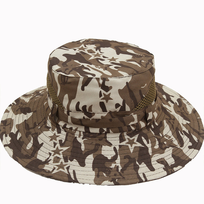 Wholesale Camouflage Bucket Hat Men's Fishing Mountaineering Outdoor Basin Hat Shade JDC-FH-YueH003