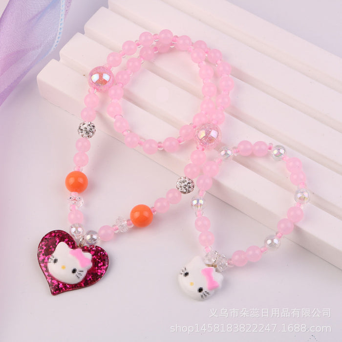 Collar para niños al por mayor Unicornio Pearl Princess Jewelry JDC-BT-DUOR003
