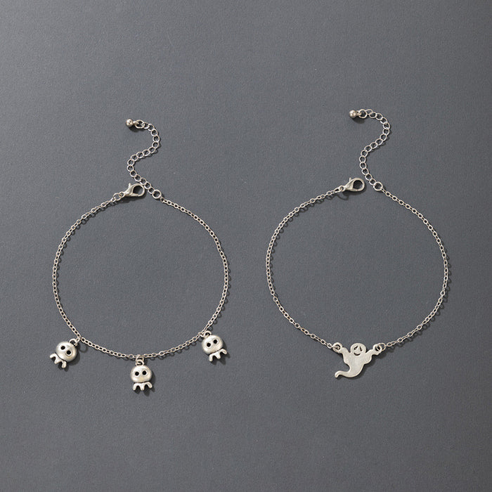 Wholesale Anklets Alloy Ghost Halloween Set of Two JDC-AS-C003