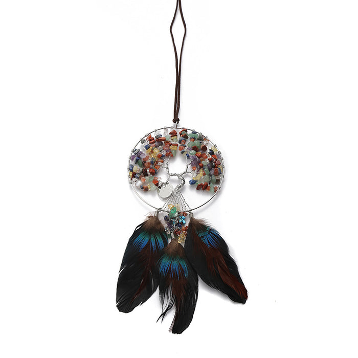 Jewelry WholesaleWholesale Tree of Life Natural Stone Crystal Dreamcatcher MOQ≥2 JDC-DC-GRong001 Dreamcatcher 共融 %variant_option1% %variant_option2% %variant_option3%  Factory Price JoyasDeChina Joyas De China