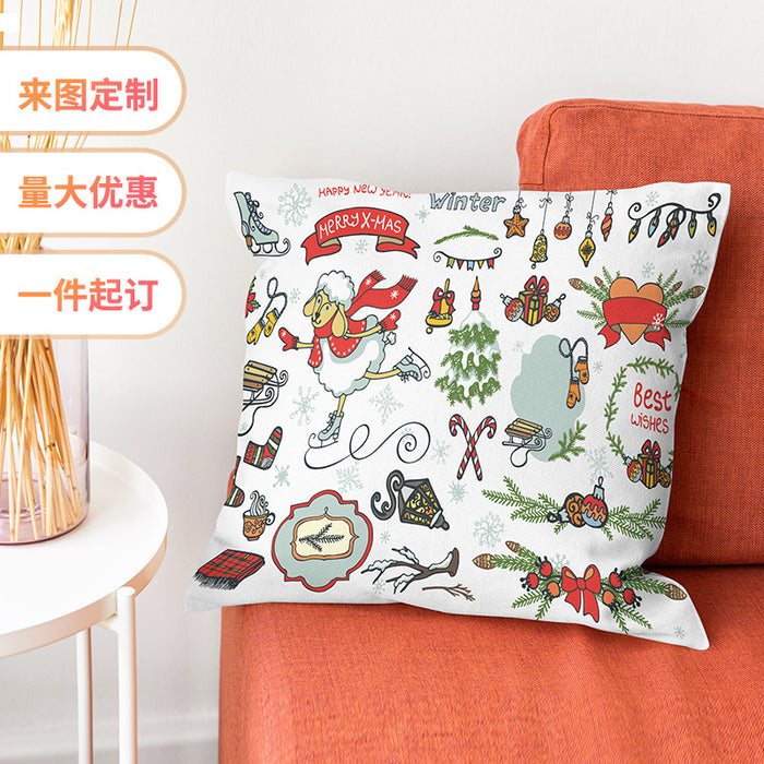 Wholesale Santa Claus Digital Printing Pillowcase MOQ≥2 JDC-PW-Meidao001