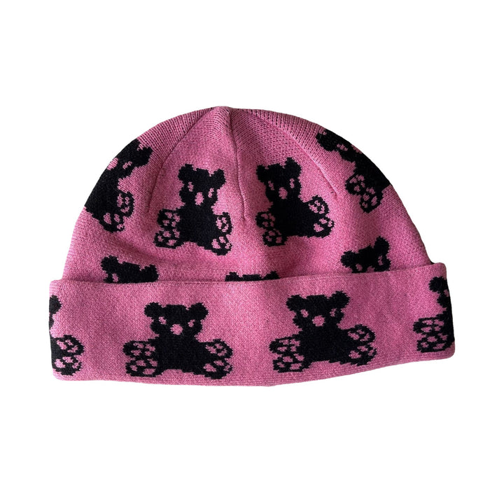 Wholesale Hat Wool Cute bear pattern Knitted Winter Hat MOQ≥2 JDC-FH-JIER030