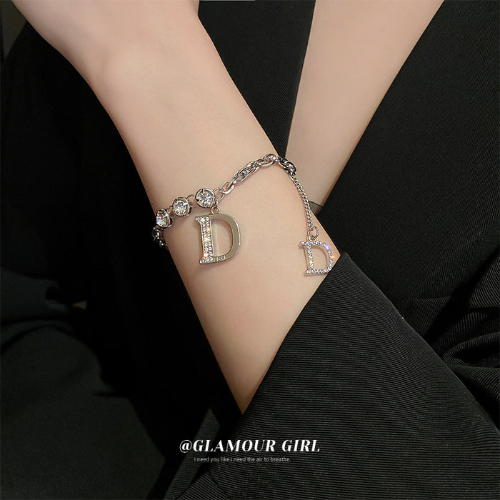 Wholesale diamond letter bracelet trend all-match design hand accessories JDC-BT-BY032