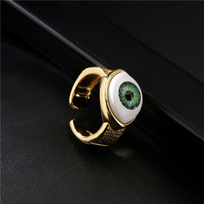 Anillos al por mayor de cobre 18K Gold Devil's Eye Ajustable JDC-RS-Premag003