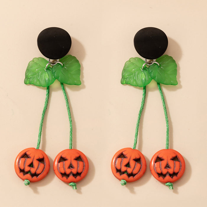 Wholesale Earrings Alloy Halloween Skull Bow Earrings JDC-ES-MOM015