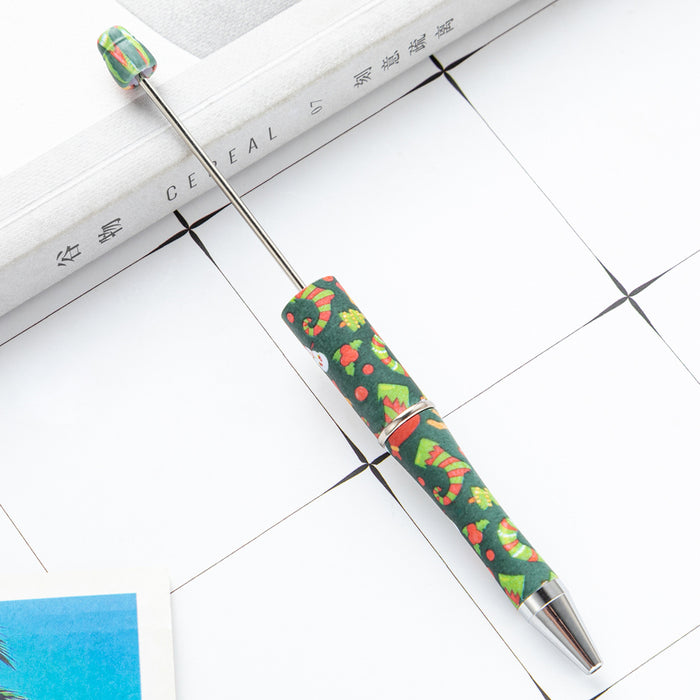 Wholesale DIY Beadable Pens Cow Print Leopard Print Christmas Plastic Pen DIY for Beaded JDC-PN-HuaH006