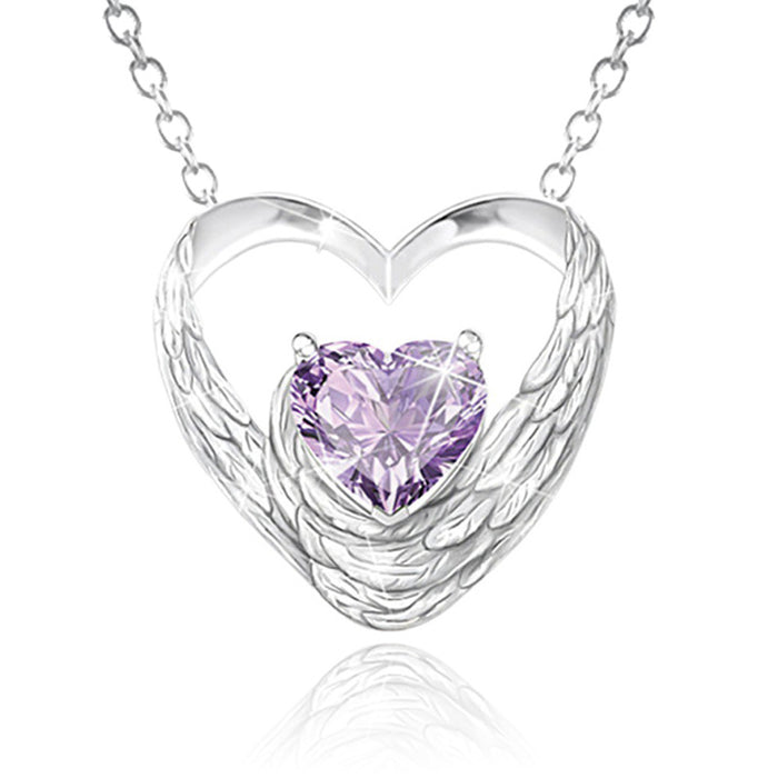 Wholesale Ladies Love Amethyst Necklace Pendant Jewelry JDC-NE-XunO045