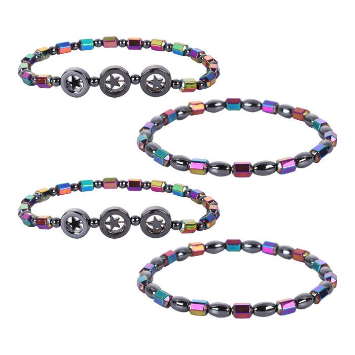 Wholesale rice beads colorful straight tube magnet anklet electroplating AB color pearl anklet JDC-AS-JIai006