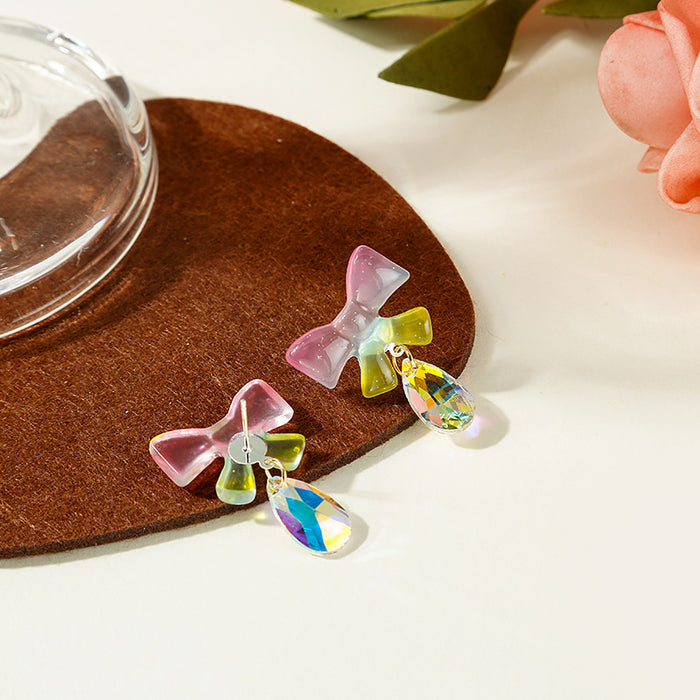 Wholesale Colorful Color Changing Bow Teardrop Earrings JDC-ES-Mdd036