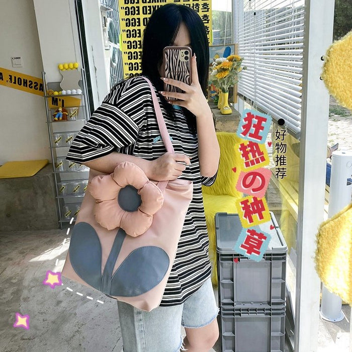 Nylon al por mayor Nylon Personalidad Girl Girl Student Flower Shoulder Bag JDC-SD-Hanc011