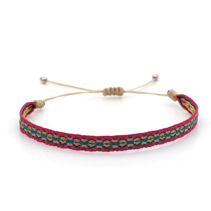 Wholesale Ethnic Wind Ribbon Pure Hand Woven Bracelet JDC-BT-HeY020
