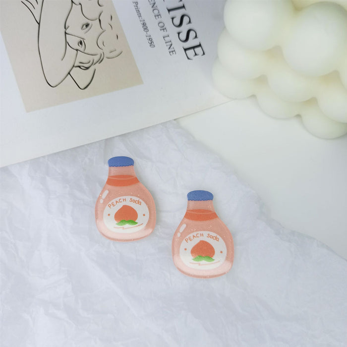 Wholesale earrings acrylic beverage bottle fruit JDC-ES-FX022