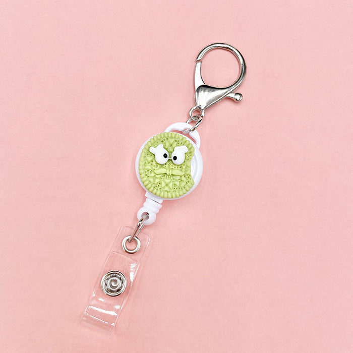 Wholesale Keychains Plastic Silicone Cute Cartoon Retractable Pull Buckle Round Cable Puller (M) MOQ≥2 JDC-KC-DKWH006