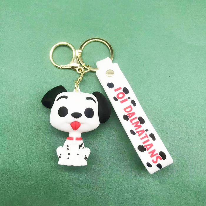 Wholesale Keychain PVC Cute Cartoon Spotted Dog Pendant MOQ≥2 JDC-KC-XSZ008