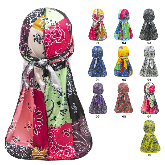 Wholesale Long Tail Pirate Hat Multicolor Printing Hair Care Toe Cap JDC-FH-DCai006