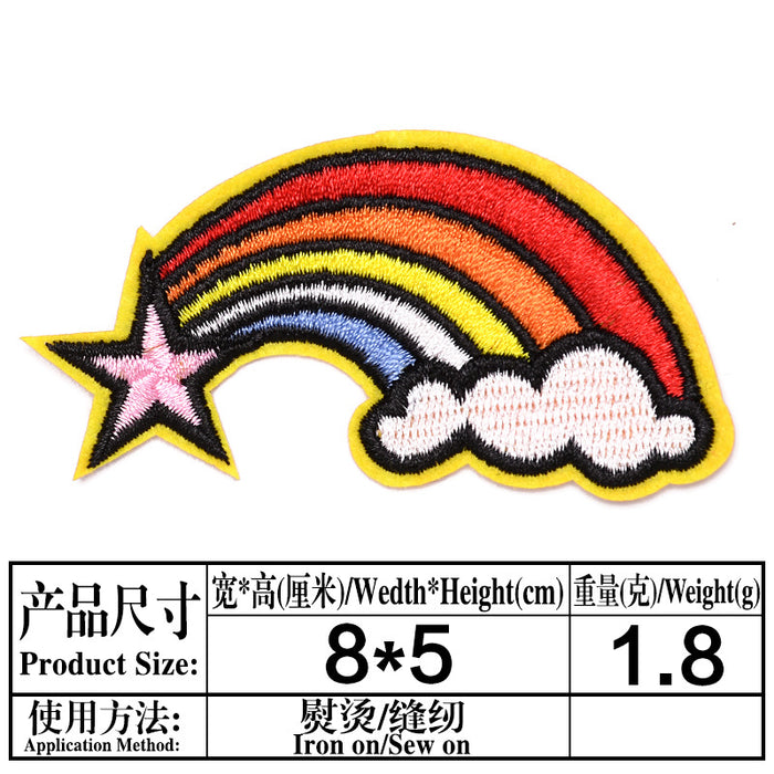 Wholesale Twill Rainbow Collection Embroidered Cloth Patch JDC-EBY-Lide012
