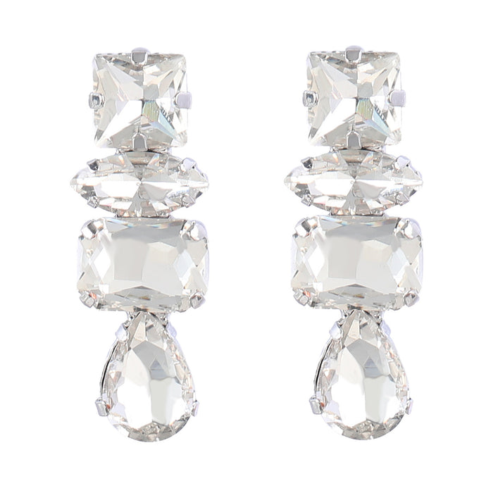 Wholesale Geometric Earrings Alloy Glass Diamond JDC-ES-JL1088