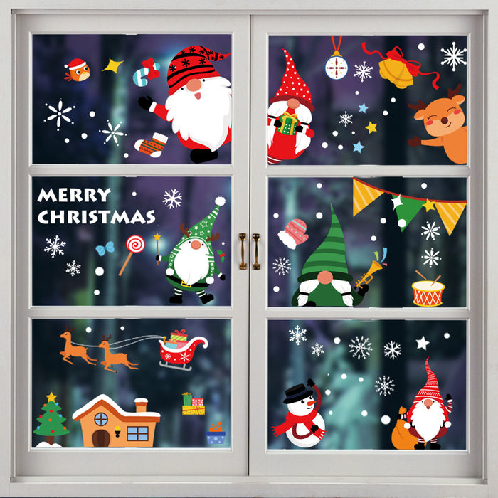 Decoración decorativa al por mayor Decoración de la ventana de vidrio Santa Claus Elk MOQ≥2 JDC-DCN-BOC001