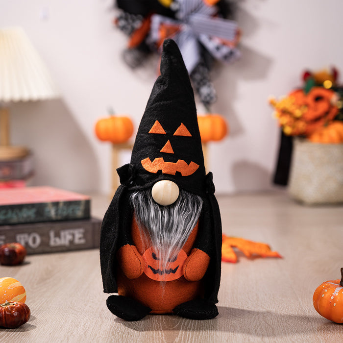Wholesale Ornament Cloth Halloween Pumpkin Broom Point Hat Witch JDC-OS-HB001