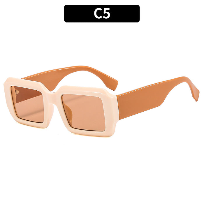 Wholesale Sunglasses AC Square Color Block Cyberpunk MOQ≥2 JDC-SG-XiA034