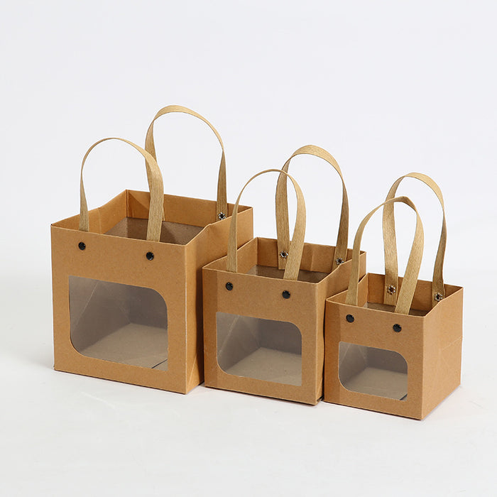 Wholesale Gift Bags Kraft Paper Grocery Bags Holiday Party JDC-GB-ganrui002