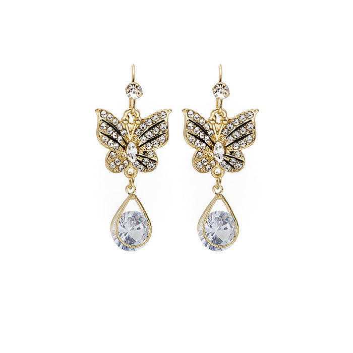 Wholesale Earrings Full Diamond Butterfly Zircon JDC-ES-MDD061