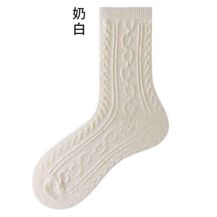 Wholesale Socks Wool Twist Solid Color Pile Socks MOQ≥5 JDC-SK-JiaF004