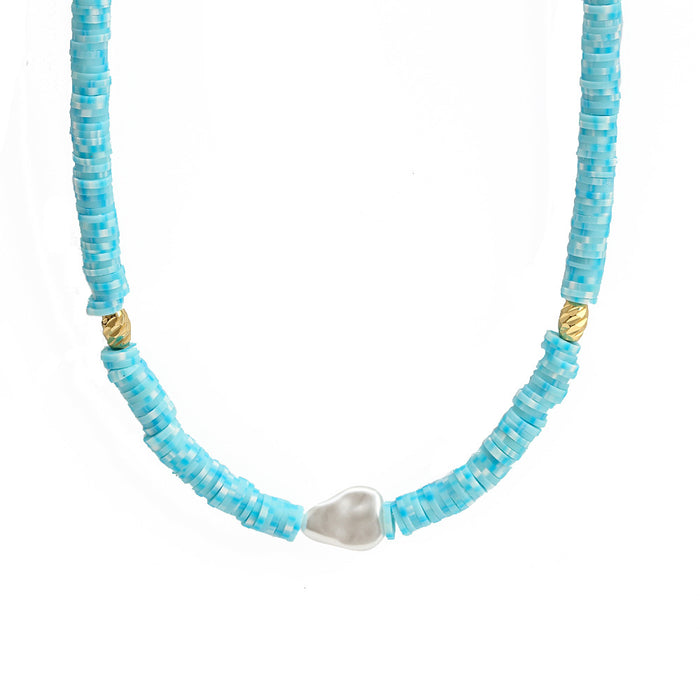 Wholesale soft ceramic necklace short necklace items JDC-NE-Baiding005
